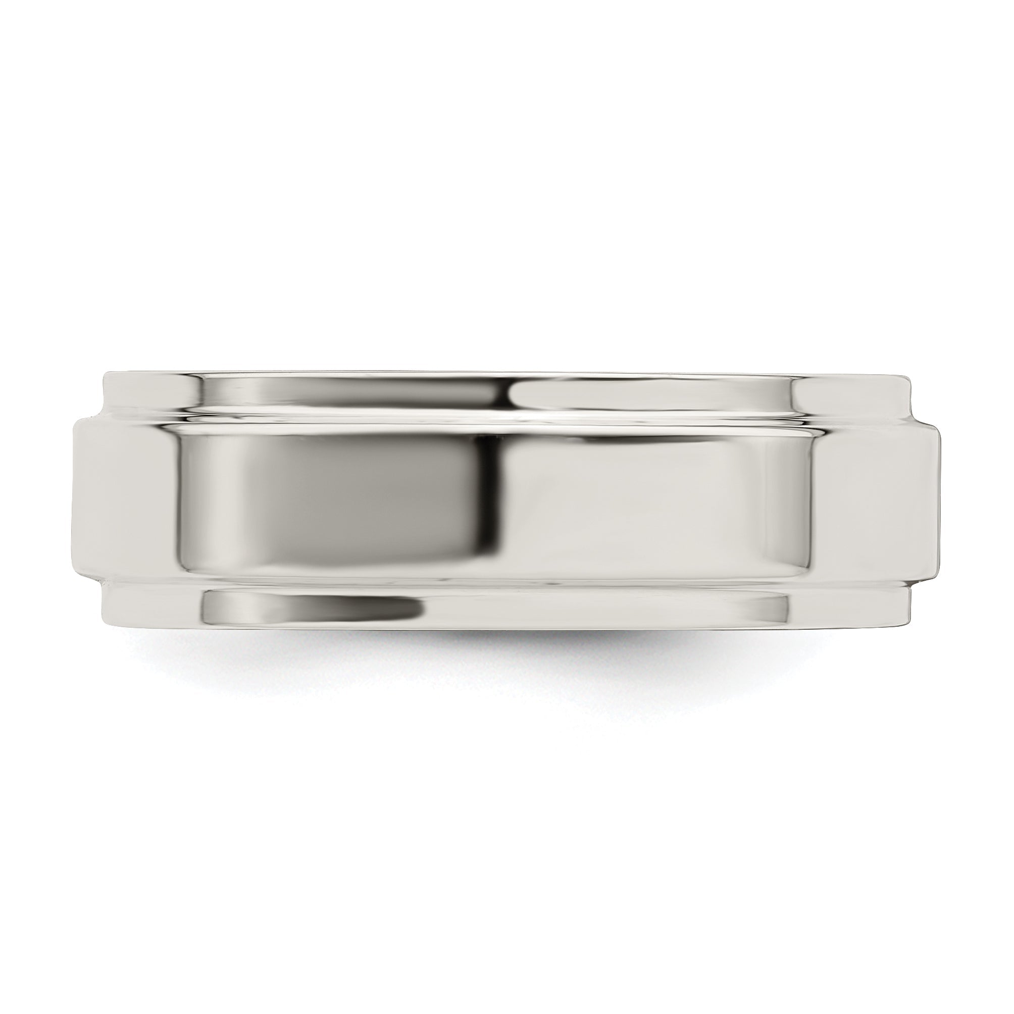 Sterlingsilber 6mm Flach mit Stufe Kante Größe 4 Ring