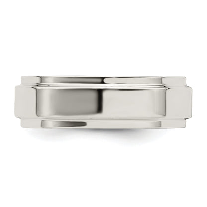 Sterlingsilber 6mm Flach mit Stufe Kante Größe 4 Ring
