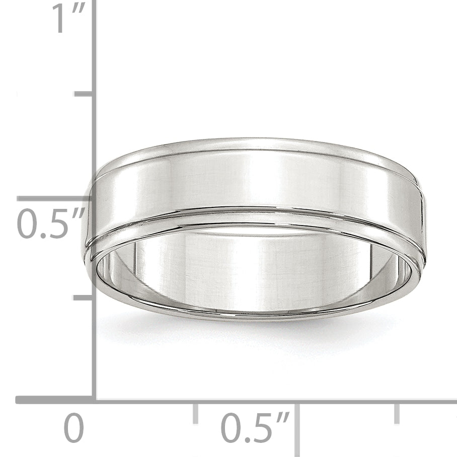 Sterlingsilber 6mm Flach mit Stufe Kante Größe 4 Ring