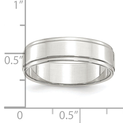 Sterlingsilber 6mm Flach mit Stufe Kante Größe 4 Ring