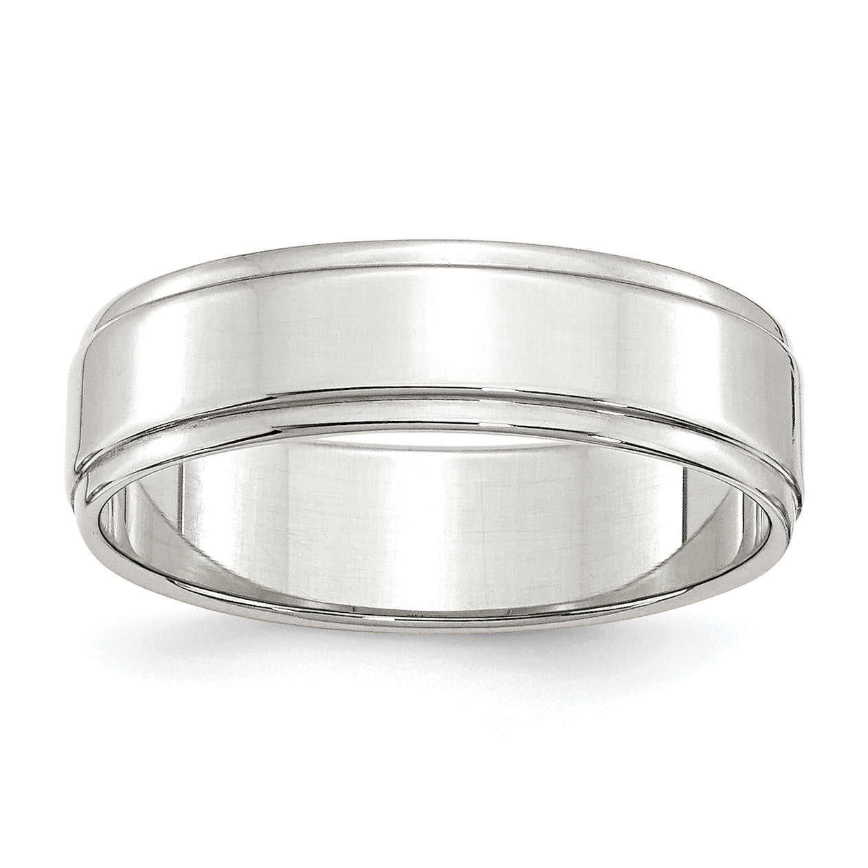 Sterlingsilber 6mm Flach mit Stufe Kante Größe 4 Ring