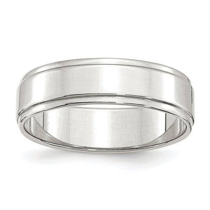 Sterlingsilber 6mm Flach mit Stufe Kante Größe 4 Ring
