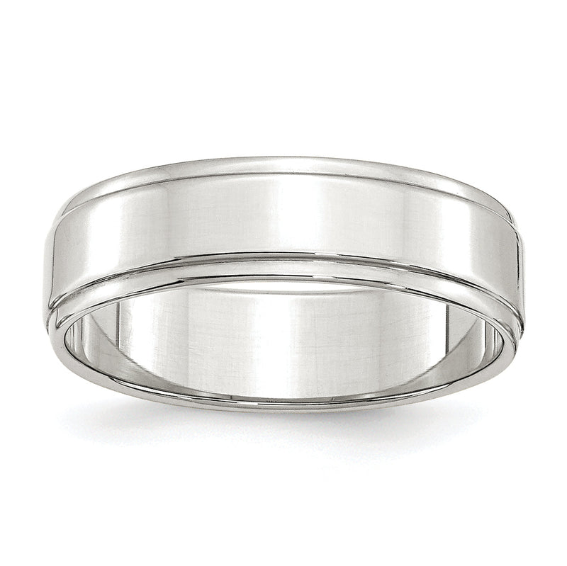 Sterlingsilber 6mm Flach mit Stufe Kante Größe 4 Ring