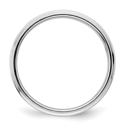 Sterlingsilber Rhodiniert 6mm Flach mit Stufe Kante Ring