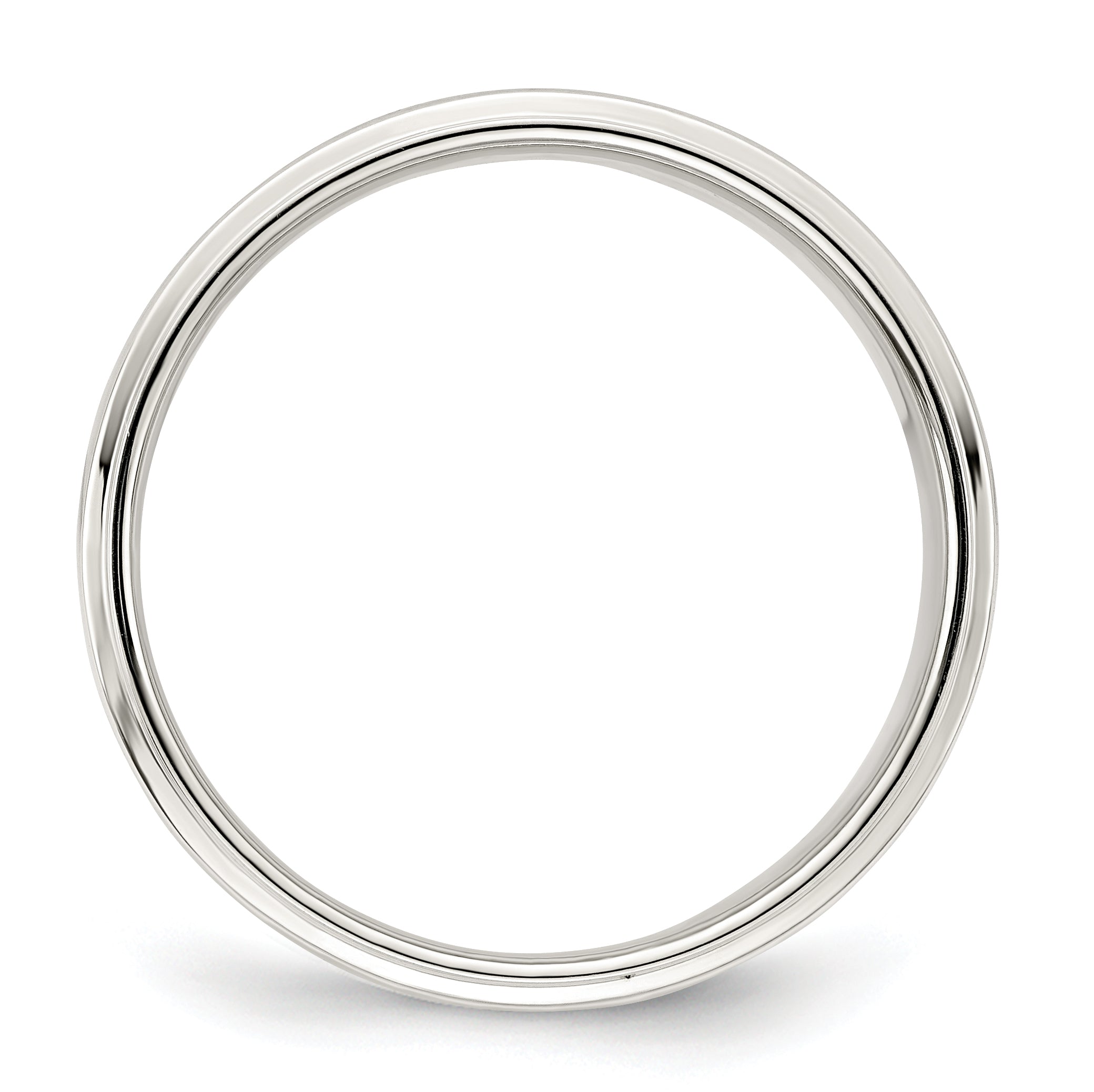Sterlingsilber 7mm Flach mit Stufe Kante Größe 4 Ring