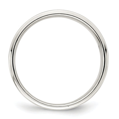 Sterlingsilber 7mm Flach mit Stufe Kante Größe 4 Ring