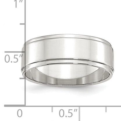 Sterlingsilber 7mm Flach mit Stufe Kante Größe 4 Ring