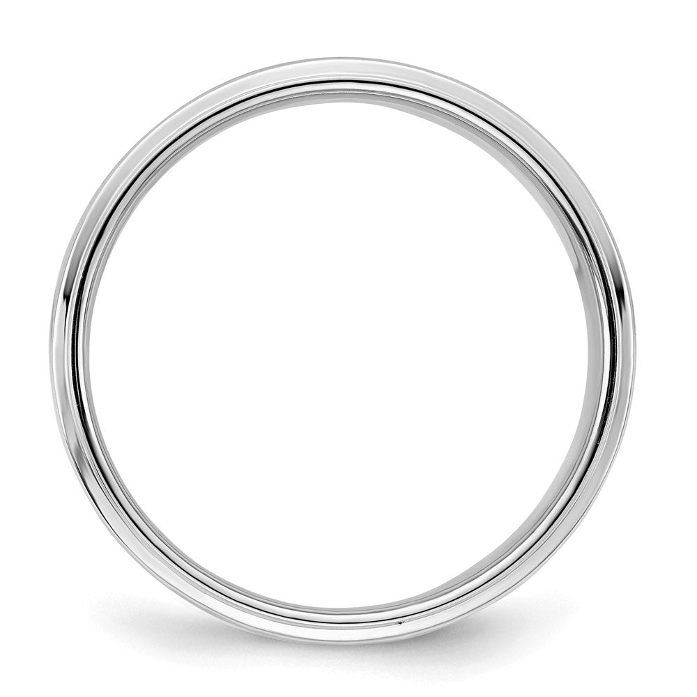 Sterlingsilber Rhodiniert 7mm Flach mit Stufe Kante Ring