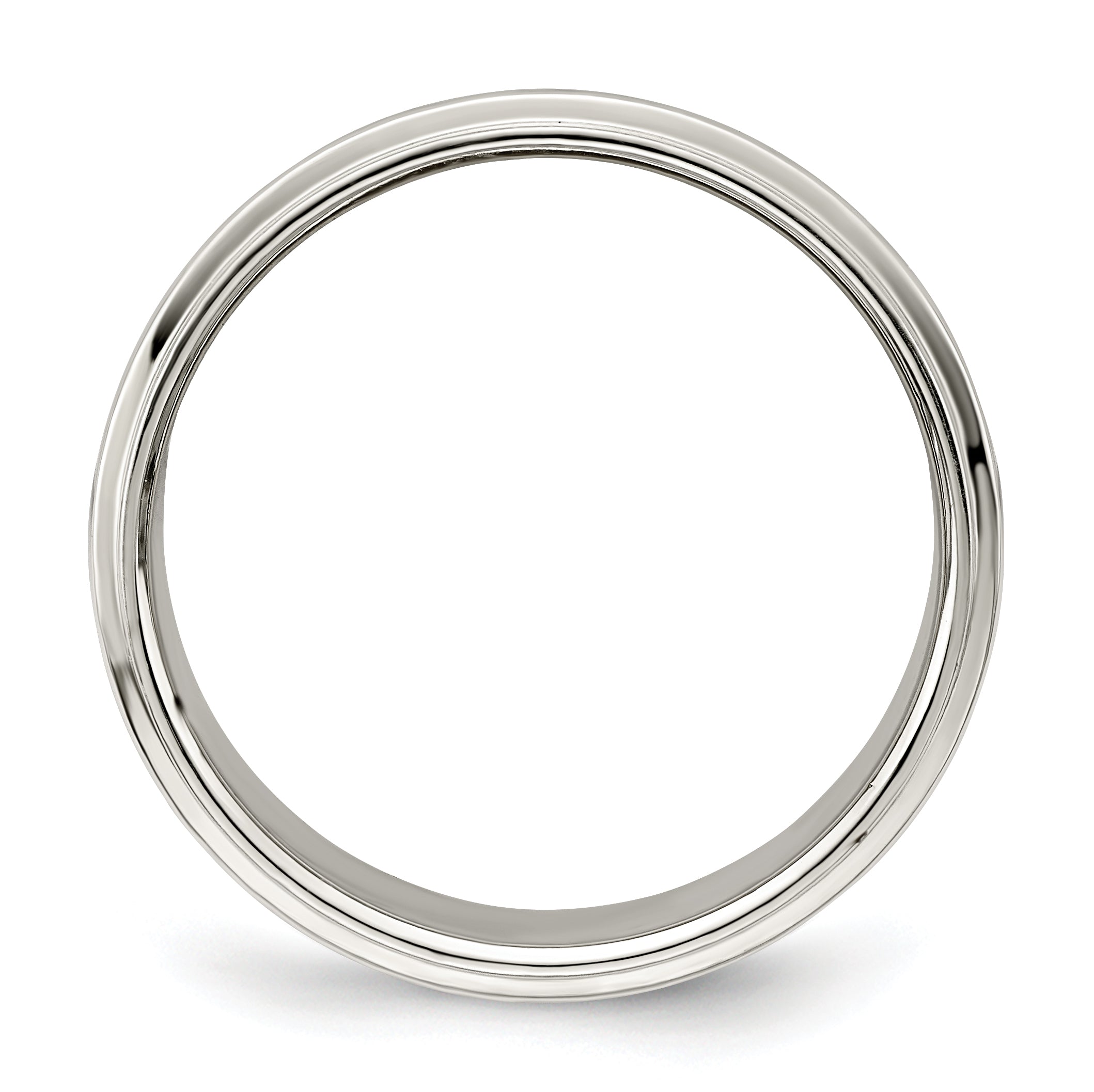 Sterlingsilber 8mm Flach mit Stufe Kante Größe 4 Ring