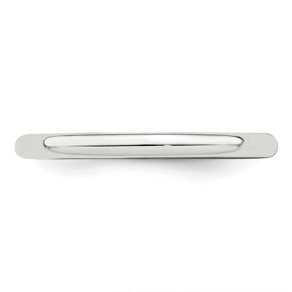 Sterlingsilber Rhodiniert 2mm Halb Rund Größe 6.5 Ring