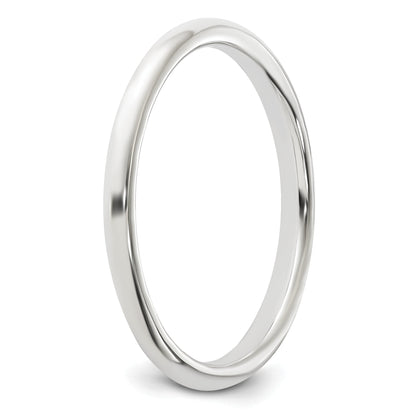 Sterlingsilber 2mm Halb Rund Größe 4 Ring