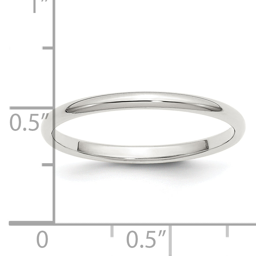Sterlingsilber 2mm Halb Rund Größe 4 Ring