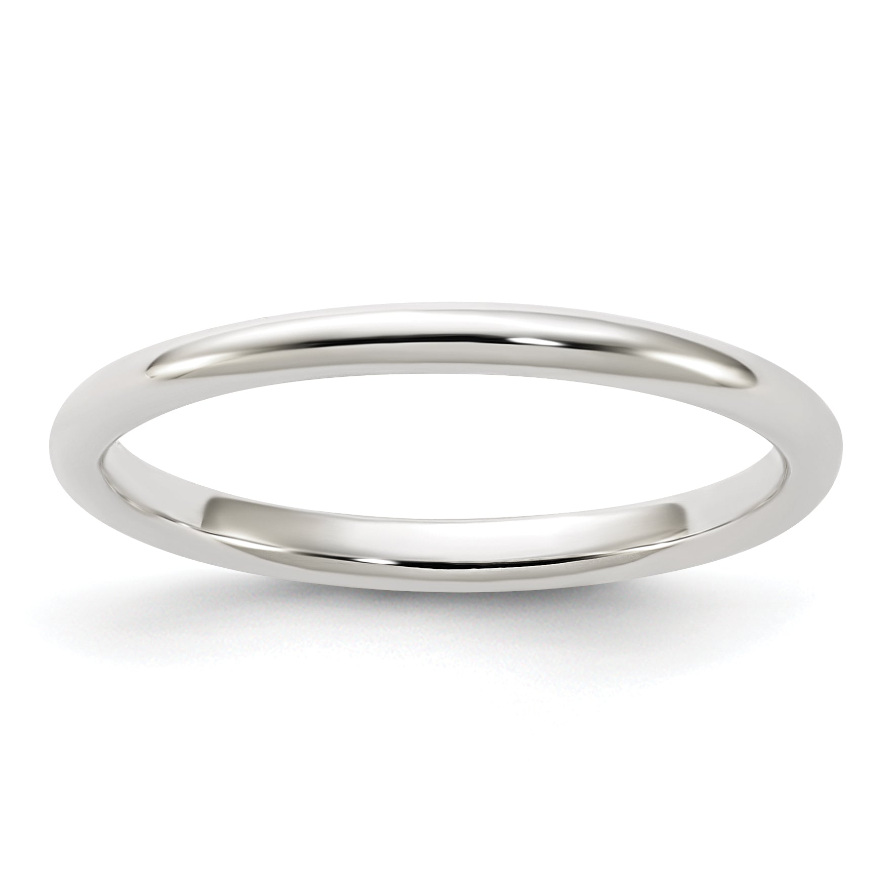 Sterlingsilber 2mm Halb Rund Größe 4 Ring