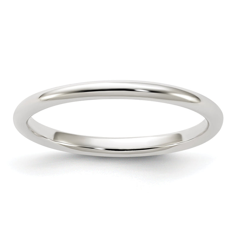Sterlingsilber 2mm Halb Rund Größe 4 Ring