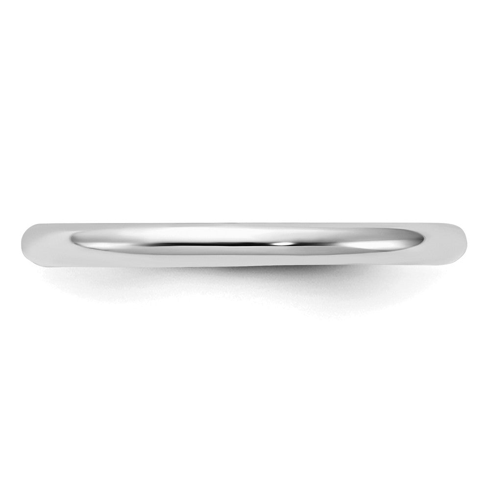 Sterlingsilber Rhodiniert 2mm Halb Rund Größe 6.5 Ring