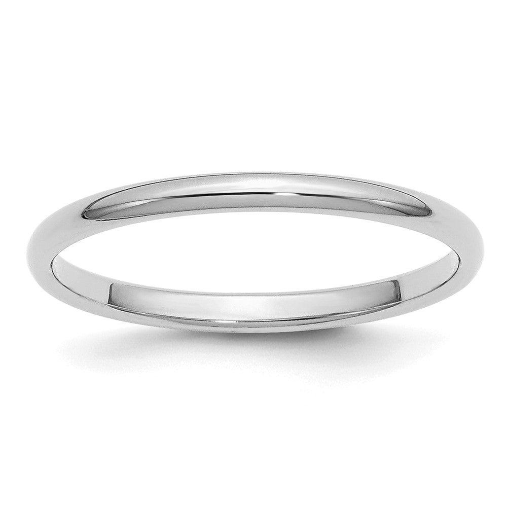 Sterlingsilber Rhodiniert 2mm Halb Rund Größe 6.5 Ring