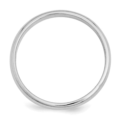 Sterlingsilber Rhodiniert 3mm Halb-round Ring