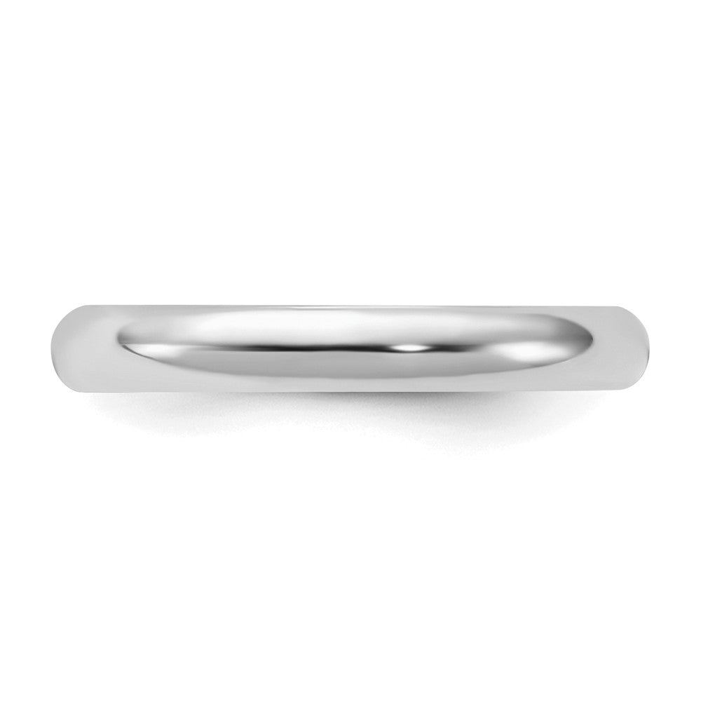 Sterlingsilber Rhodiniert 3mm Halb-round Ring