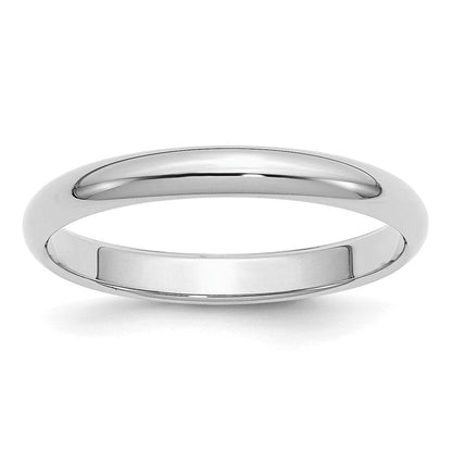 Sterlingsilber Rhodiniert 3mm Halb-round Ring