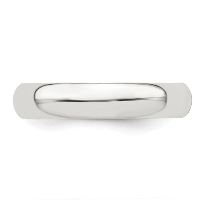 Sterlingsilber Rhodiniert 4mm Halb Rund Größe 9.5 Ring (size 9.5 Nur)