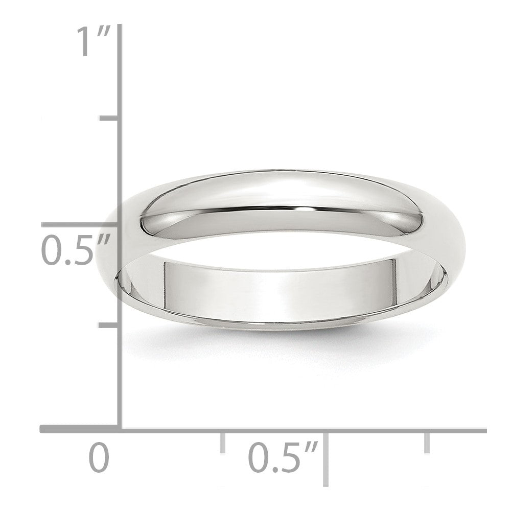 Sterlingsilber Rhodiniert 4mm Halb Rund Größe 9.5 Ring (size 9.5 Nur)