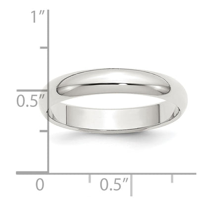 Sterlingsilber Rhodiniert 4mm Halb Rund Größe 9.5 Ring (size 9.5 Nur)