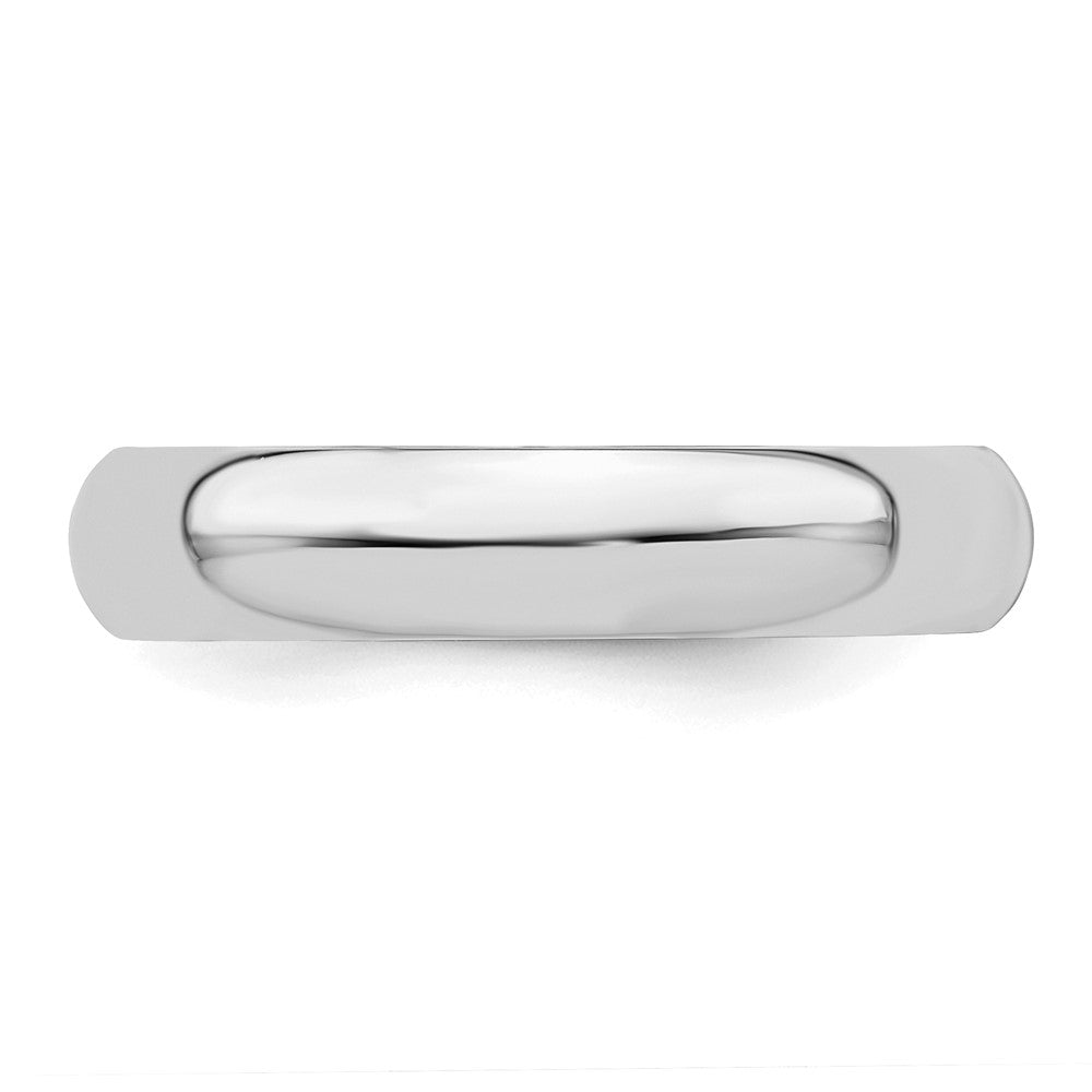 Sterlingsilber Rhodiniert 4mm Halb Rund Größe 9.5 Ring (size 9.5 Nur)