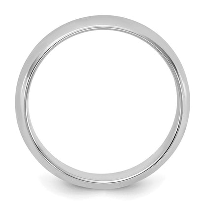 Sterlingsilber Rhodiniert 5mm Halb-round Ring