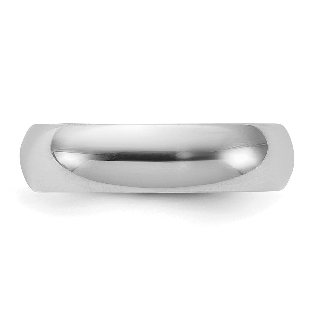 Sterlingsilber Rhodiniert 5mm Halb-round Ring