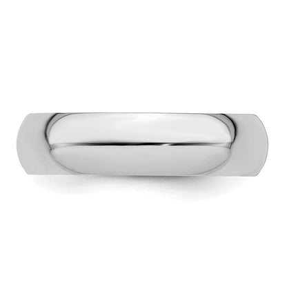 Sterlingsilber Rhodiniert 5mm Halb-round Ring