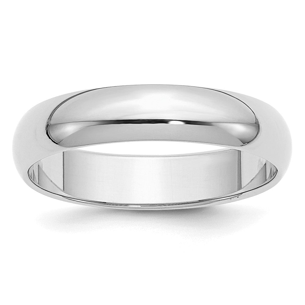 Sterlingsilber Rhodiniert 5mm Halb-round Ring