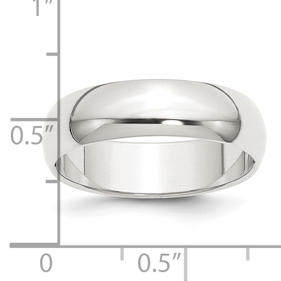 Sterlingsilber 6mm Halb Rund Größe 4 Ring