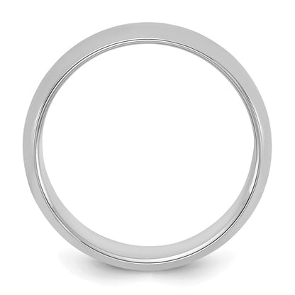 Sterlingsilber Rhodiniert 6mm Halb Rund Größe 6.5 Ring