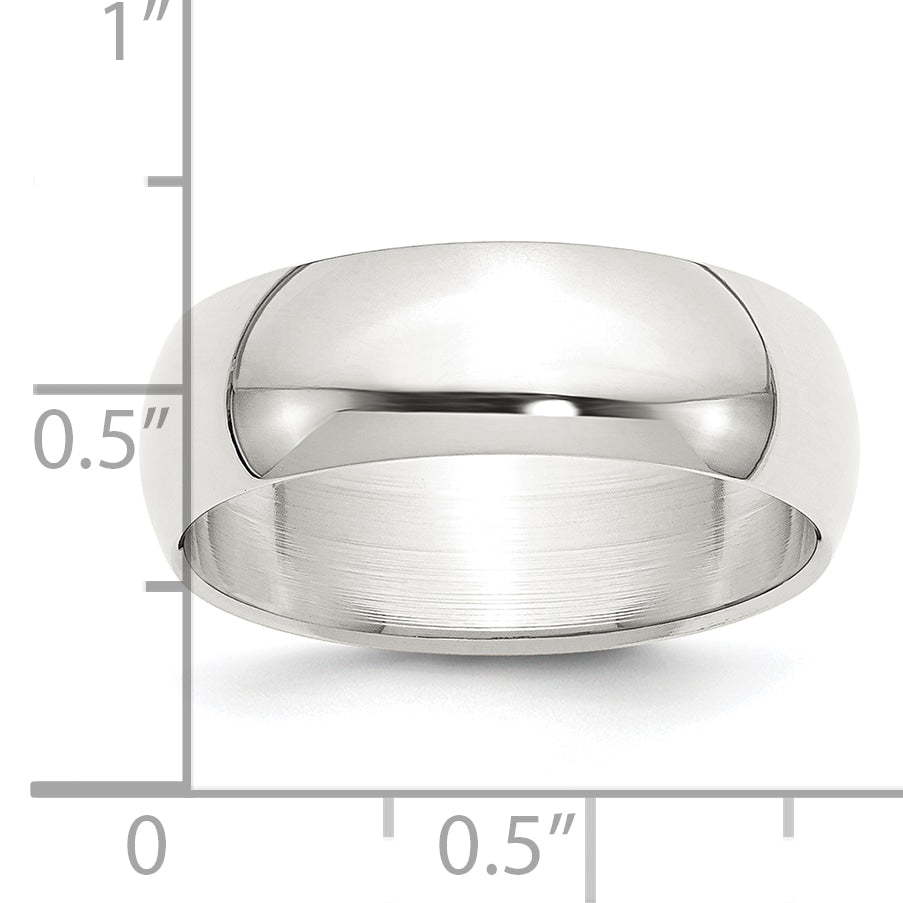 Sterlingsilber 7mm Halb Rund Größe 4 Ring