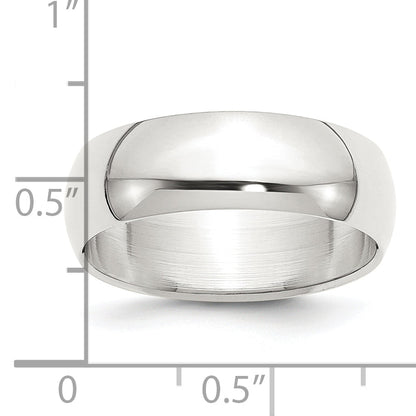 Sterlingsilber 7mm Halb Rund Größe 4 Ring