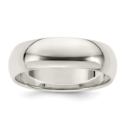 Sterlingsilber 7mm Halb Rund Größe 4 Ring
