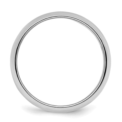 Sterlingsilber Rhodiniert 7mm Halb-round Ring
