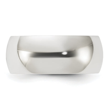 Sterlingsilber 8mm Halb Rund Größe 4 Ring