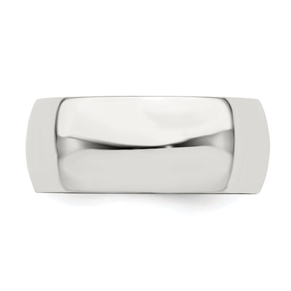 Sterlingsilber 8mm Halb Rund Größe 4 Ring