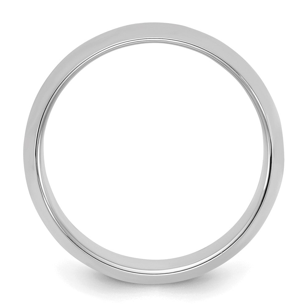 Sterlingsilber Rhodiniert 8mm Halb-round Ring
