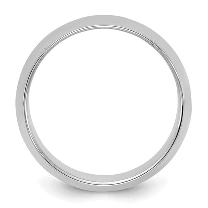 Sterlingsilber Rhodiniert 8mm Halb-round Ring