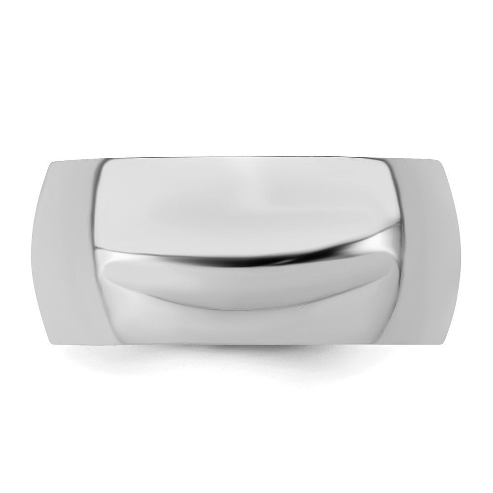 Sterlingsilber Rhodiniert 9mm Halb-round Ring