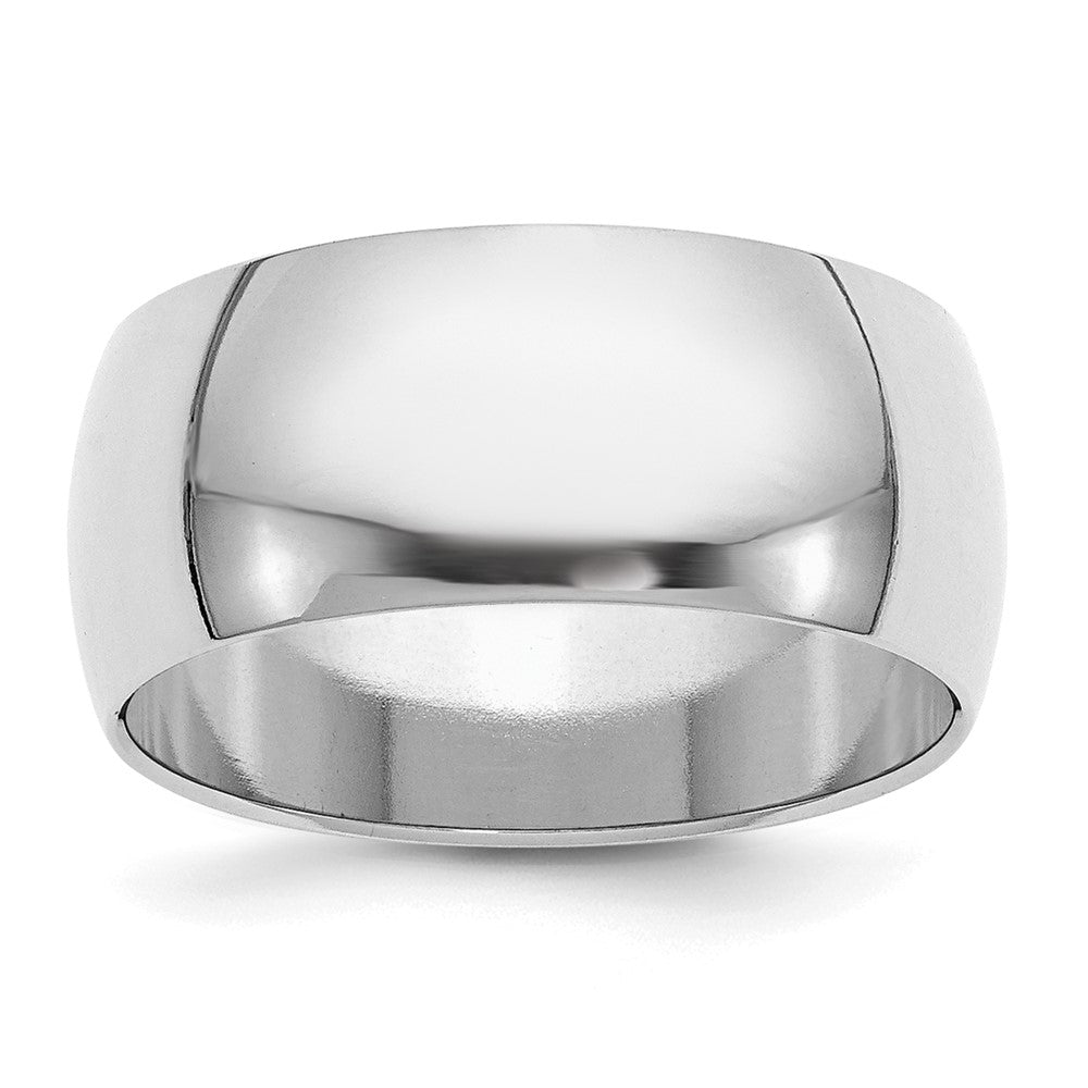 Sterlingsilber Rhodiniert 9mm Halb-round Ring
