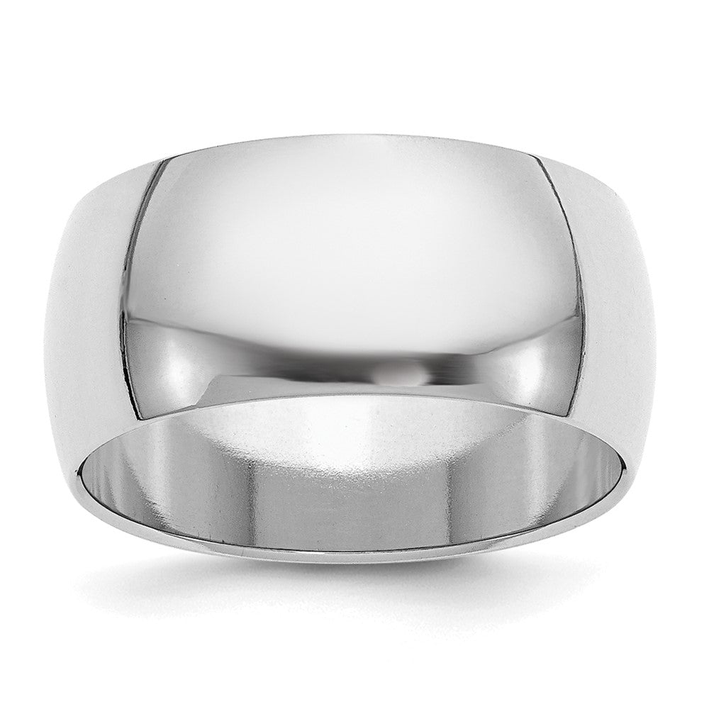 Sterlingsilber Rhodiniert 10mm Halb-round Ring
