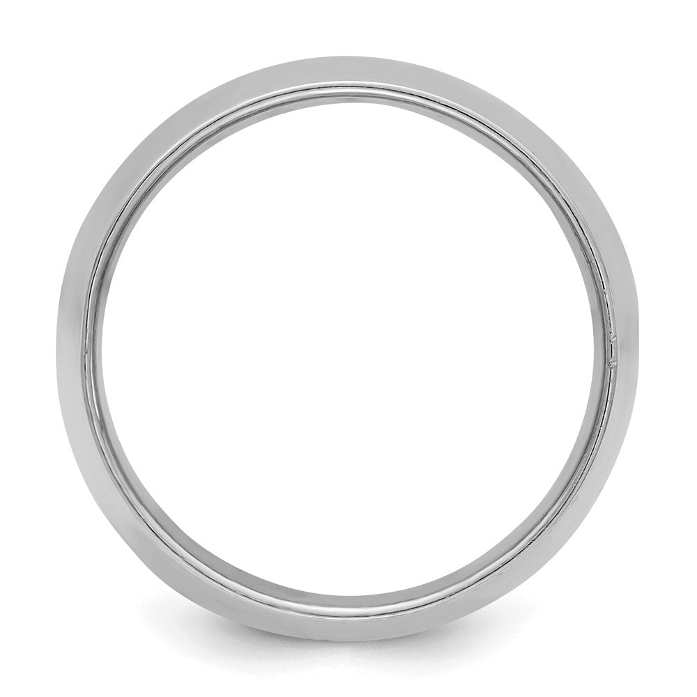 Sterlingsilber Rhodiniert 12mm Halb-round Ring