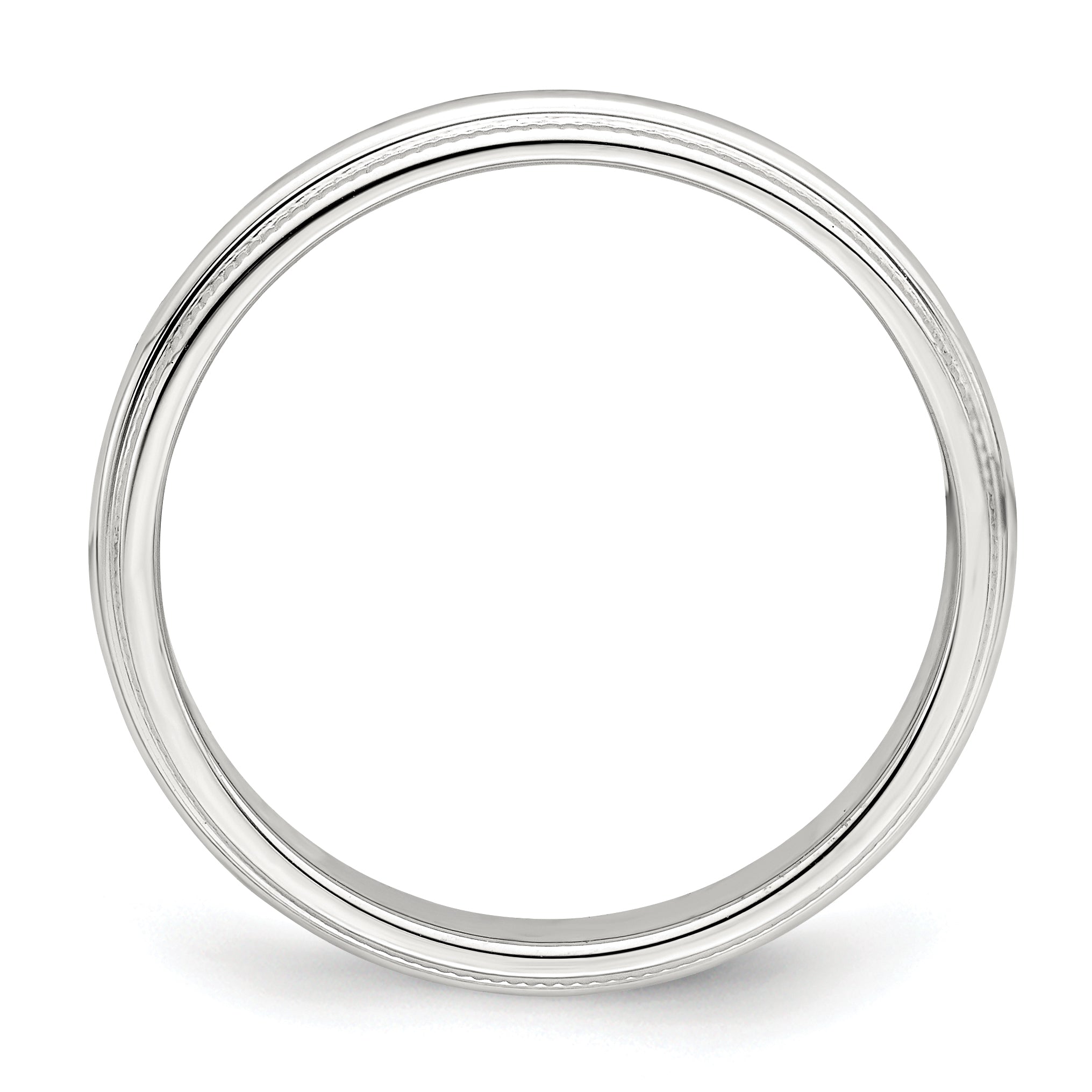 Sterlingsilber 3mm Halb Rund Milgrain Größe 4 Ring