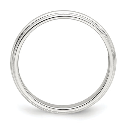 Sterlingsilber 3mm Halb Rund Milgrain Größe 4 Ring