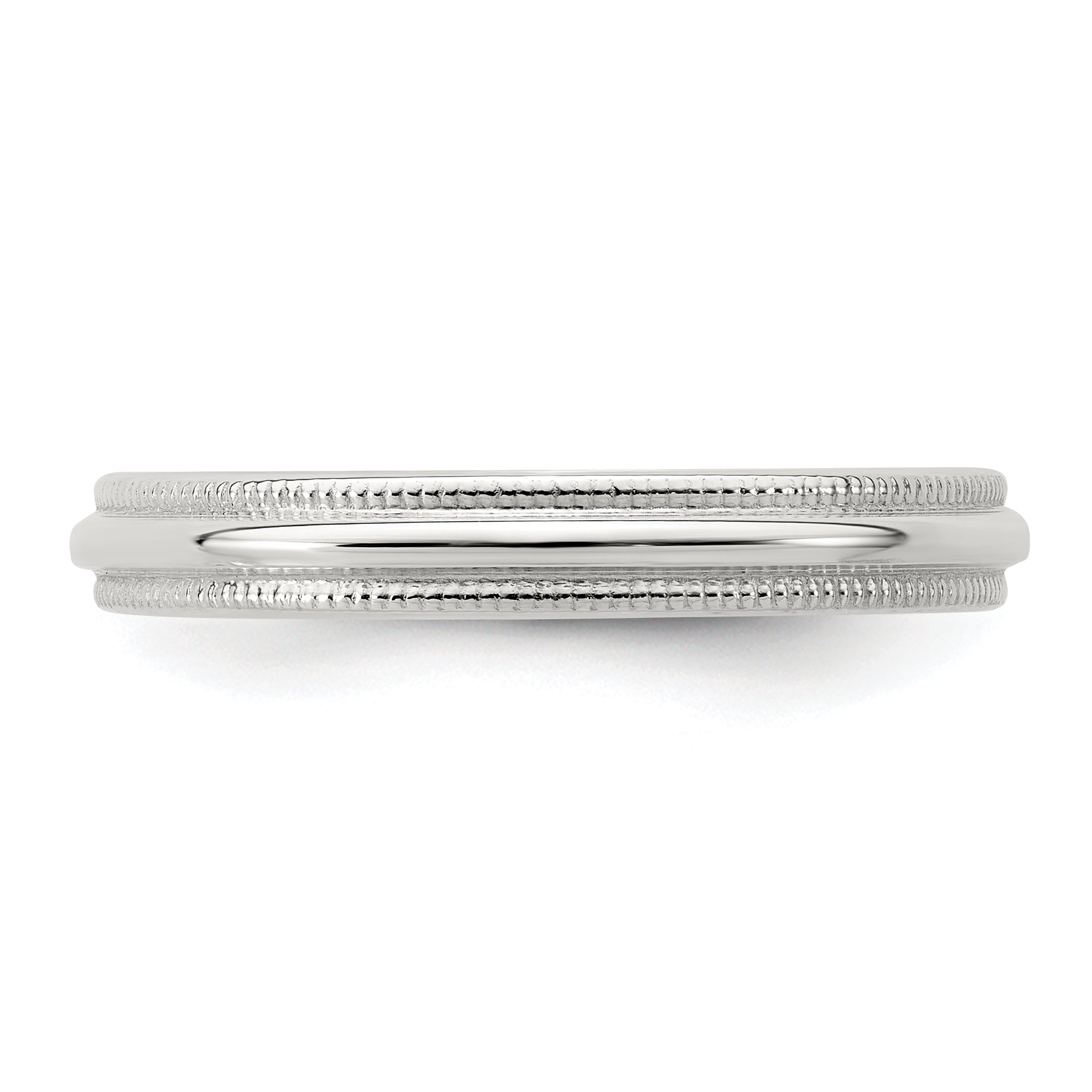 Sterlingsilber 3mm Halb Rund Milgrain Größe 4 Ring