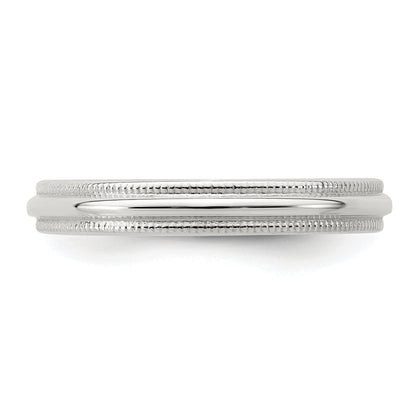Sterlingsilber 3mm Halb Rund Milgrain Größe 4 Ring