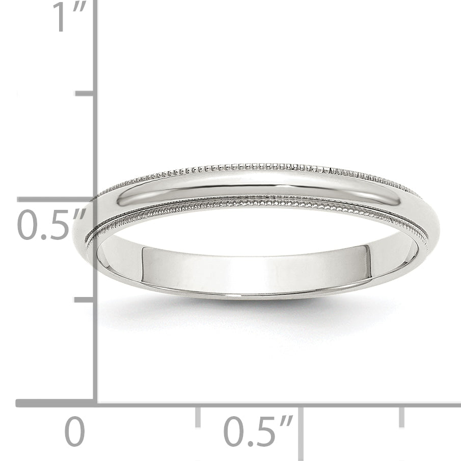 Sterlingsilber 3mm Halb Rund Milgrain Größe 4 Ring